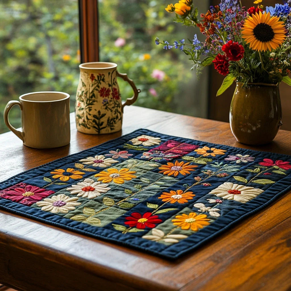 Petal Patch Quilted Table Topper