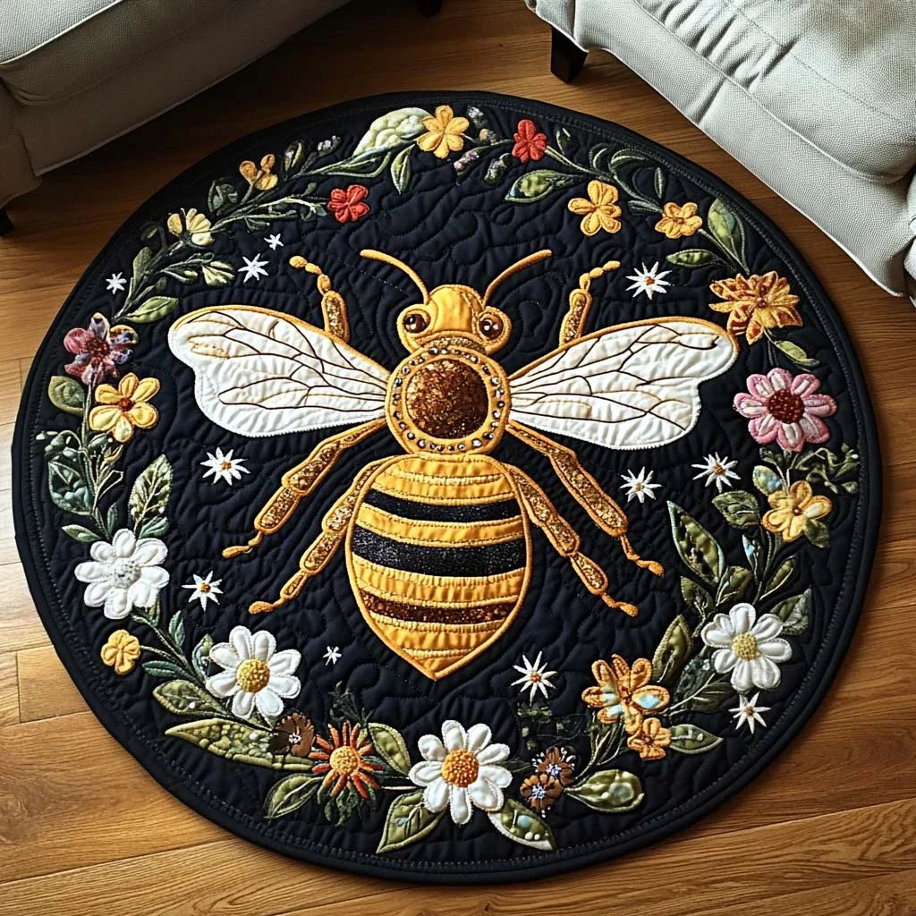 Petalled Watch Quilted Round Mat