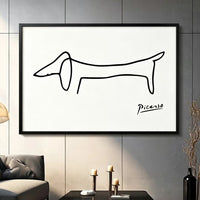 Picasso Dachshund Minimalist Line Art Canvas Wall Art