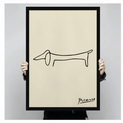 Picasso Dachshund Line Art Canvas Wall Decor Wall Art