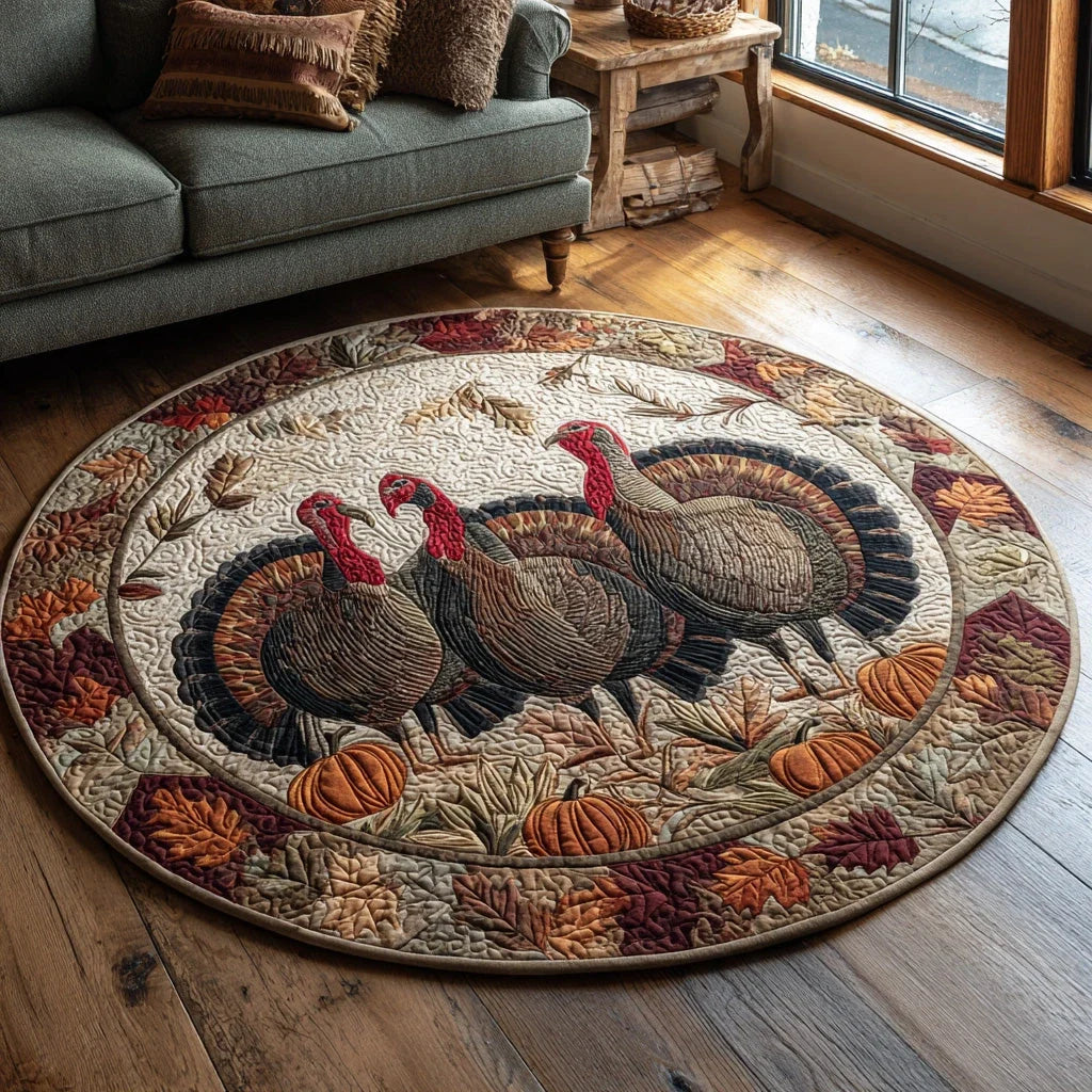 Pilgrim Feast Quilted Round Mat