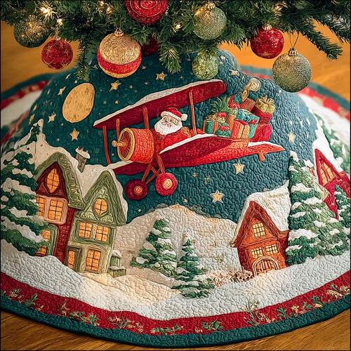 Pine Glow Wonderland Christmas Quilted Tree Skirt