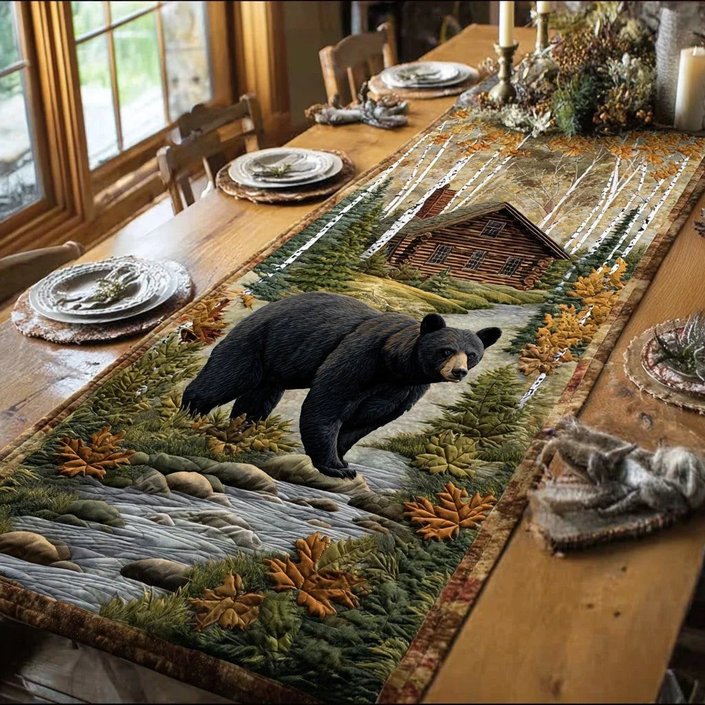 Pine Ridge Bear Quilted Table Runner