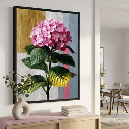 Pink Hydrangea Garden Glow Canvas Wall Art