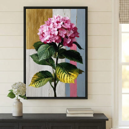 Pink Hydrangea Garden Glow Canvas Wall Art