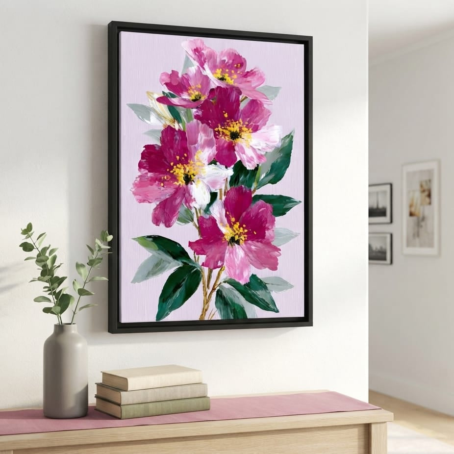 Pink Peony Garden Canvas Wall Art