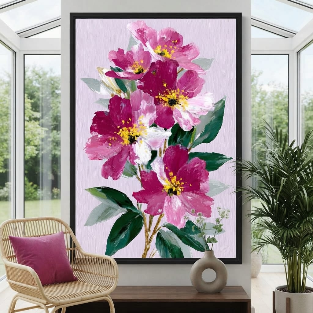 Pink Peony Garden Canvas Wall Art