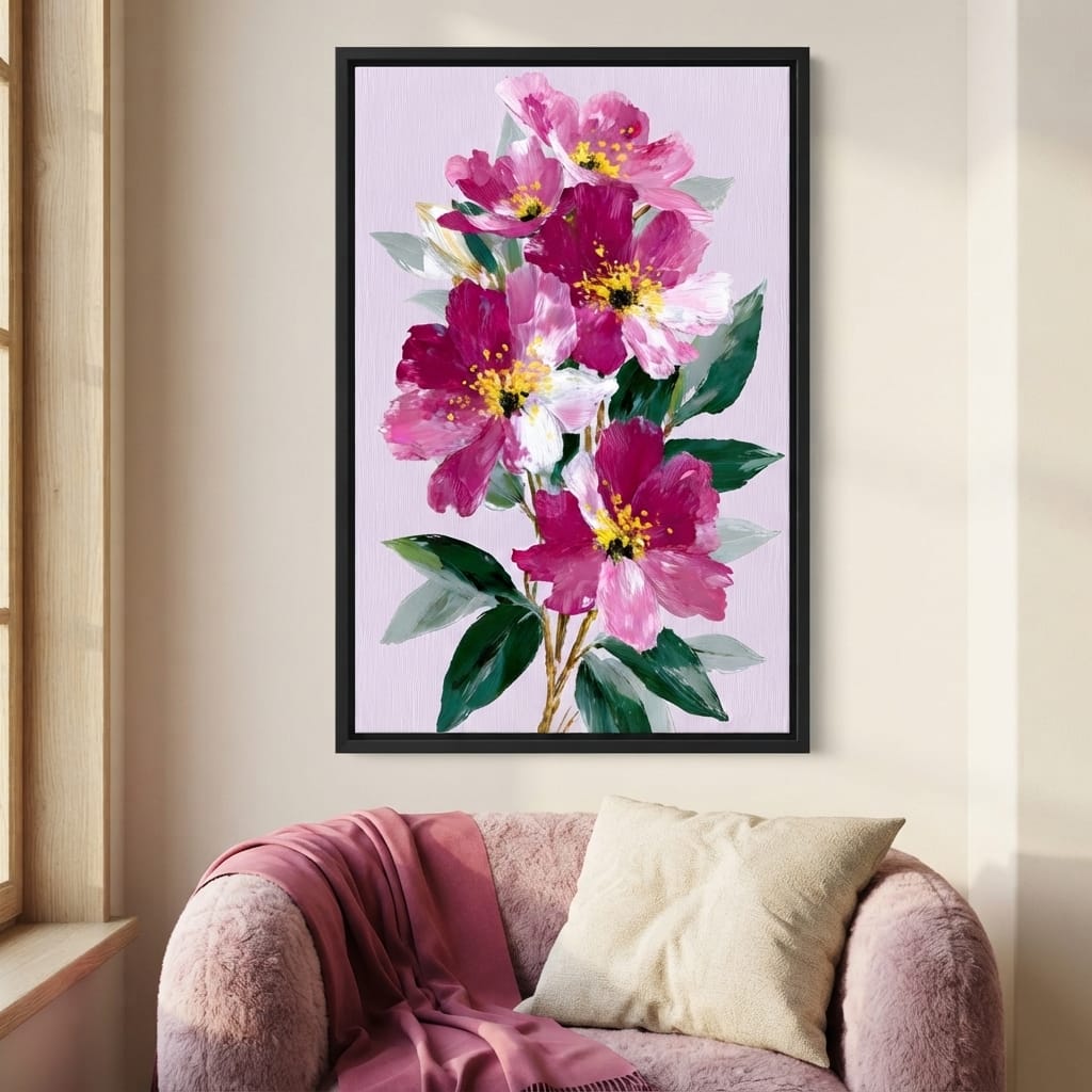 Pink Peony Garden Canvas Wall Art