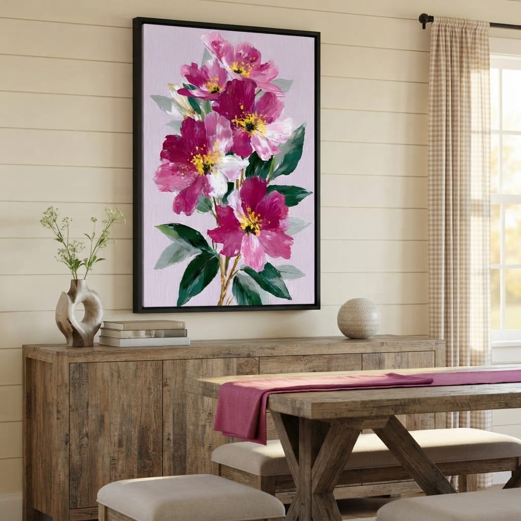 Pink Peony Garden Canvas Wall Art