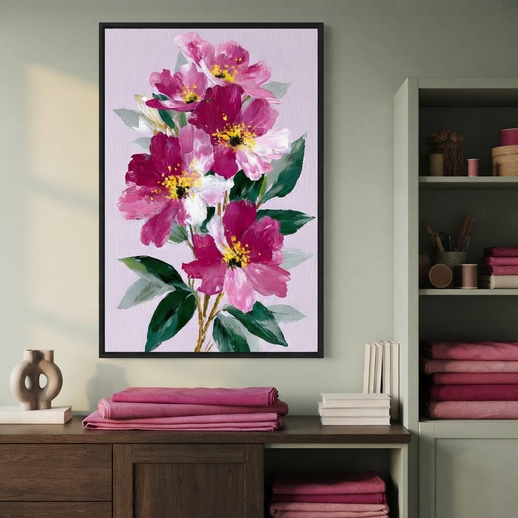 Pink Peony Garden Canvas Wall Art