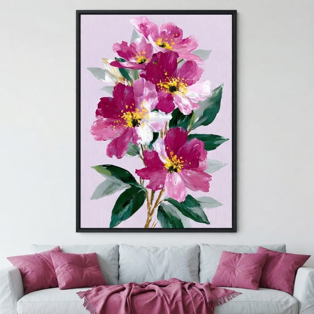 Pink Peony Garden Canvas Wall Art