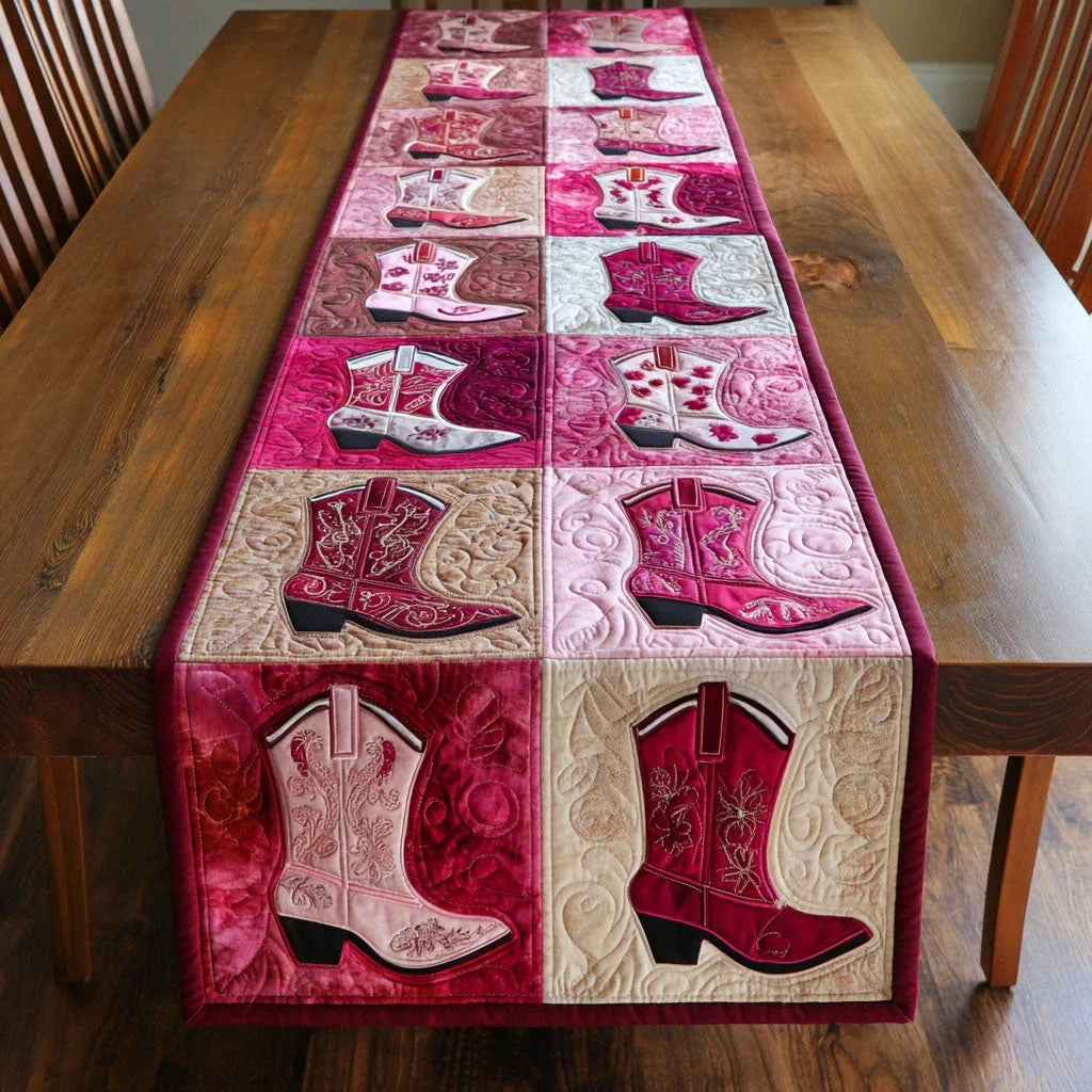 Pink Rodeo Quilted Table Runner