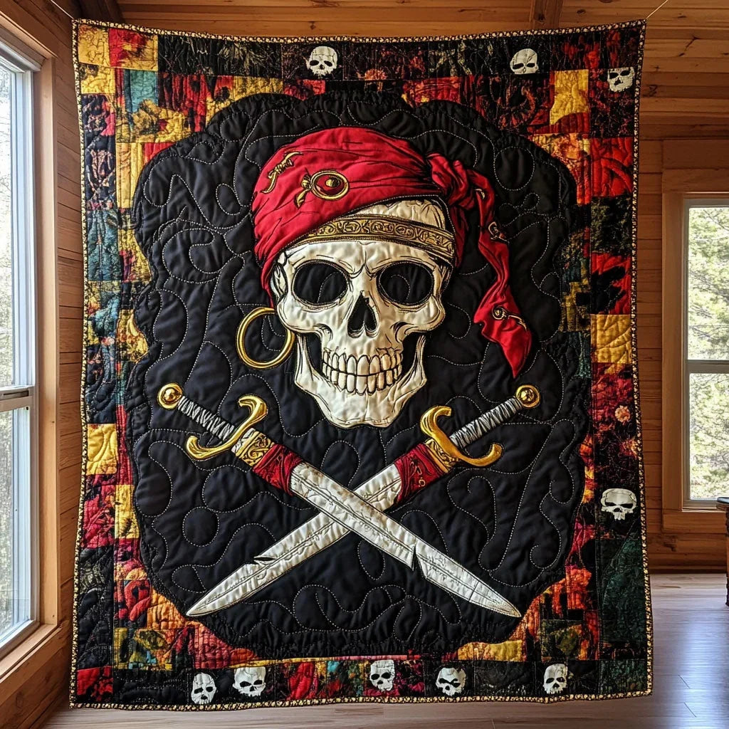 Pirate Skull Quilt Blanket