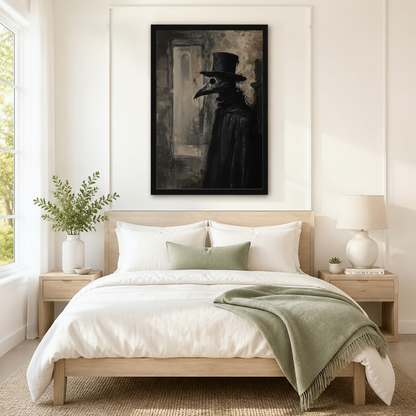 Plague Doctor Dark Gothic Framed Canvas Art Wall Art