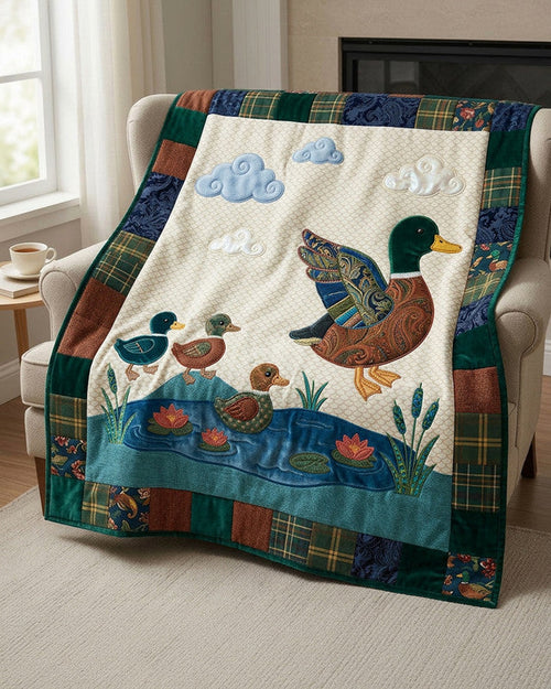 Plaid Mallard Quilt Blanket - Quilted Blanket by Wild and Way