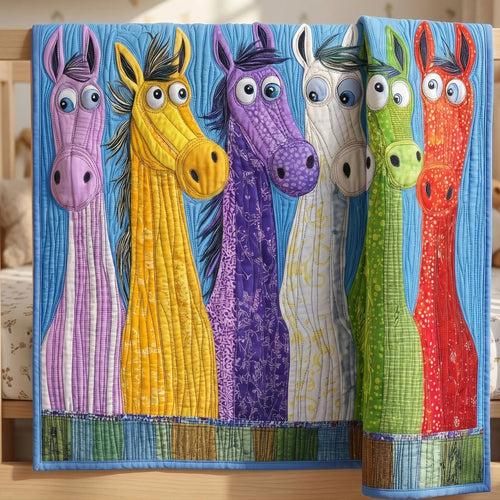 Playful Pony Quilt Blanket - Quilted Blanket by Wild and Way