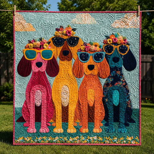 Playful Pup Quilt Blanket - Quilted Blanket by Wild and Way