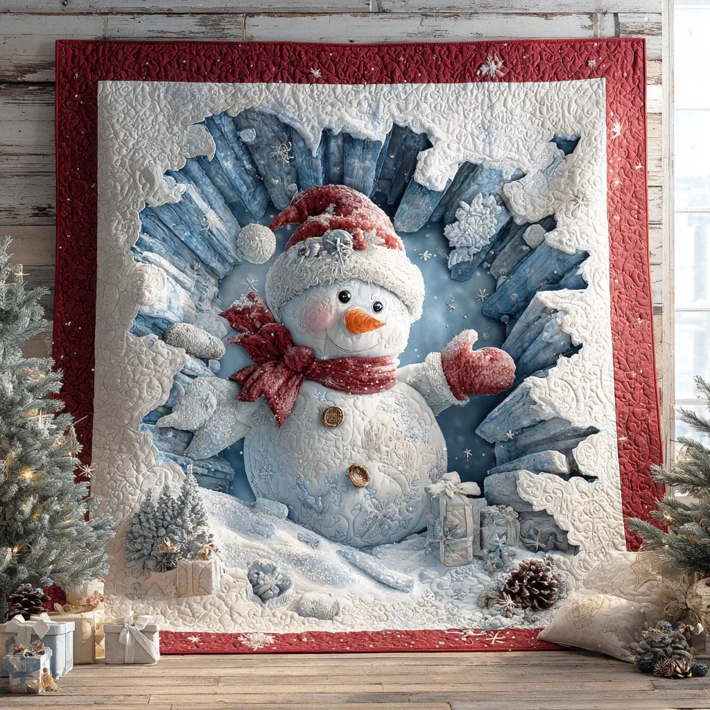 Playful Snowman Quilt Blanket