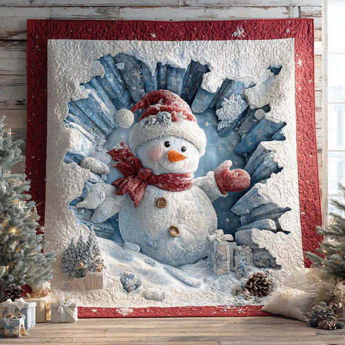 Playful Snowman Quilt Blanket