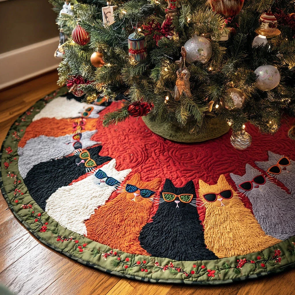 Playful Spark Christmas Quilted Tree Skirt
