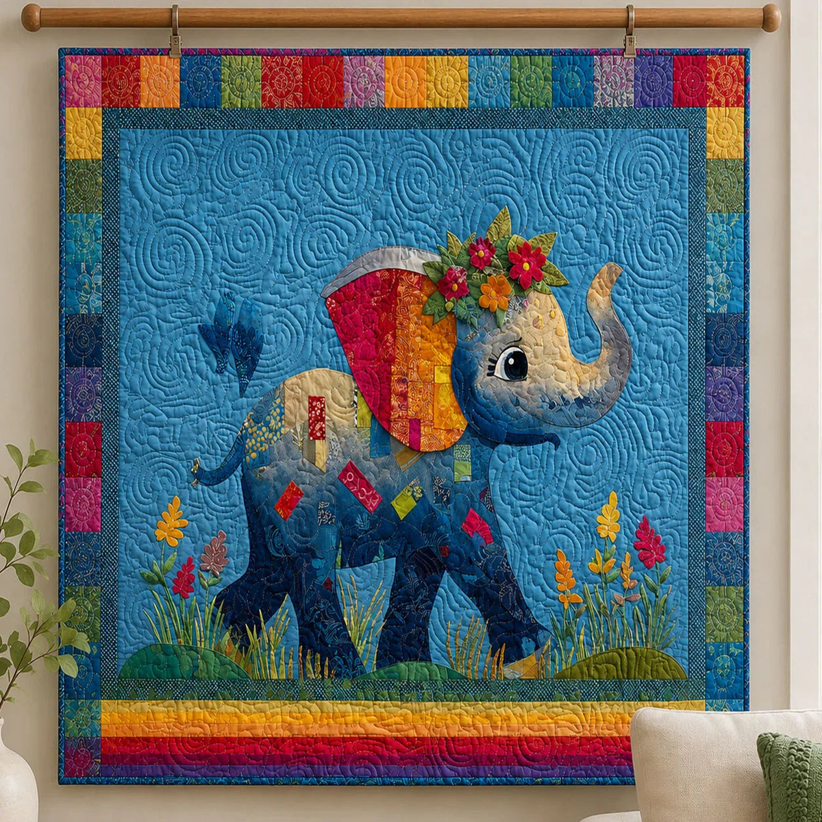 Playful Trunk Quilt Blanket - Quilted Blanket by Wild and Way