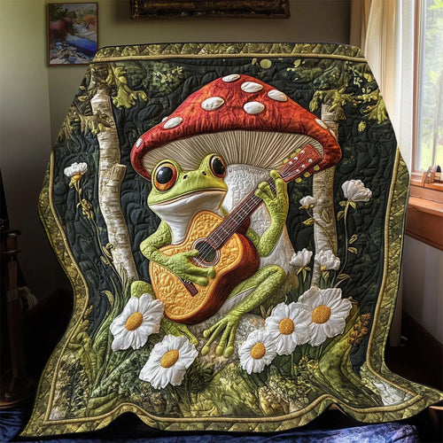 Playing Guitar Quilt Blanket
