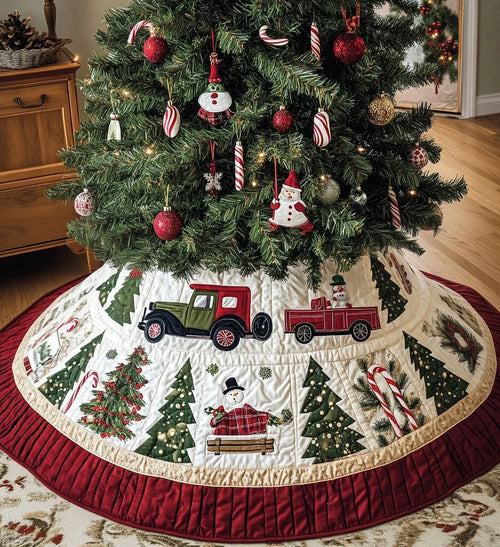 Polar Parade Quilted Christmas Tree Skirt