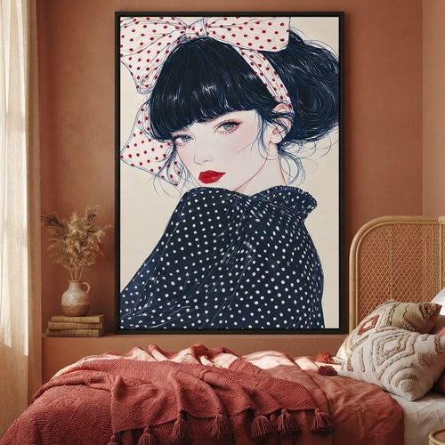 Polka Dot Afternoon Beauty Canvas Wall Art