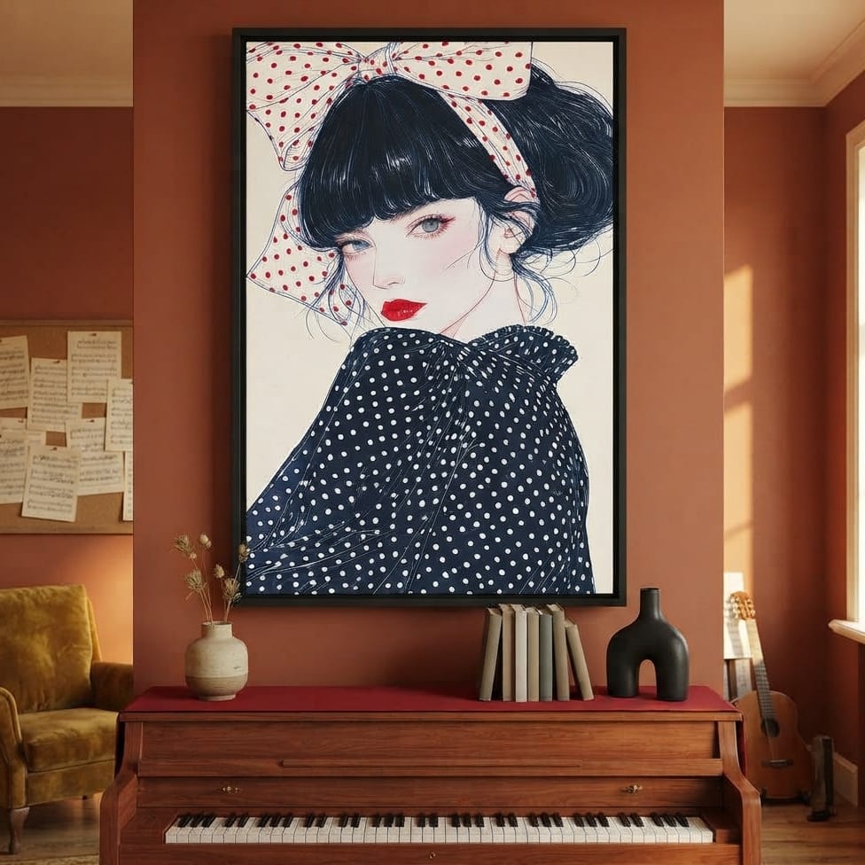 Polka Dot Afternoon Beauty Canvas Wall Art