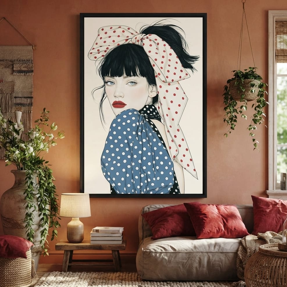 Polka Dot Afternoon Glance Canvas Wall Art