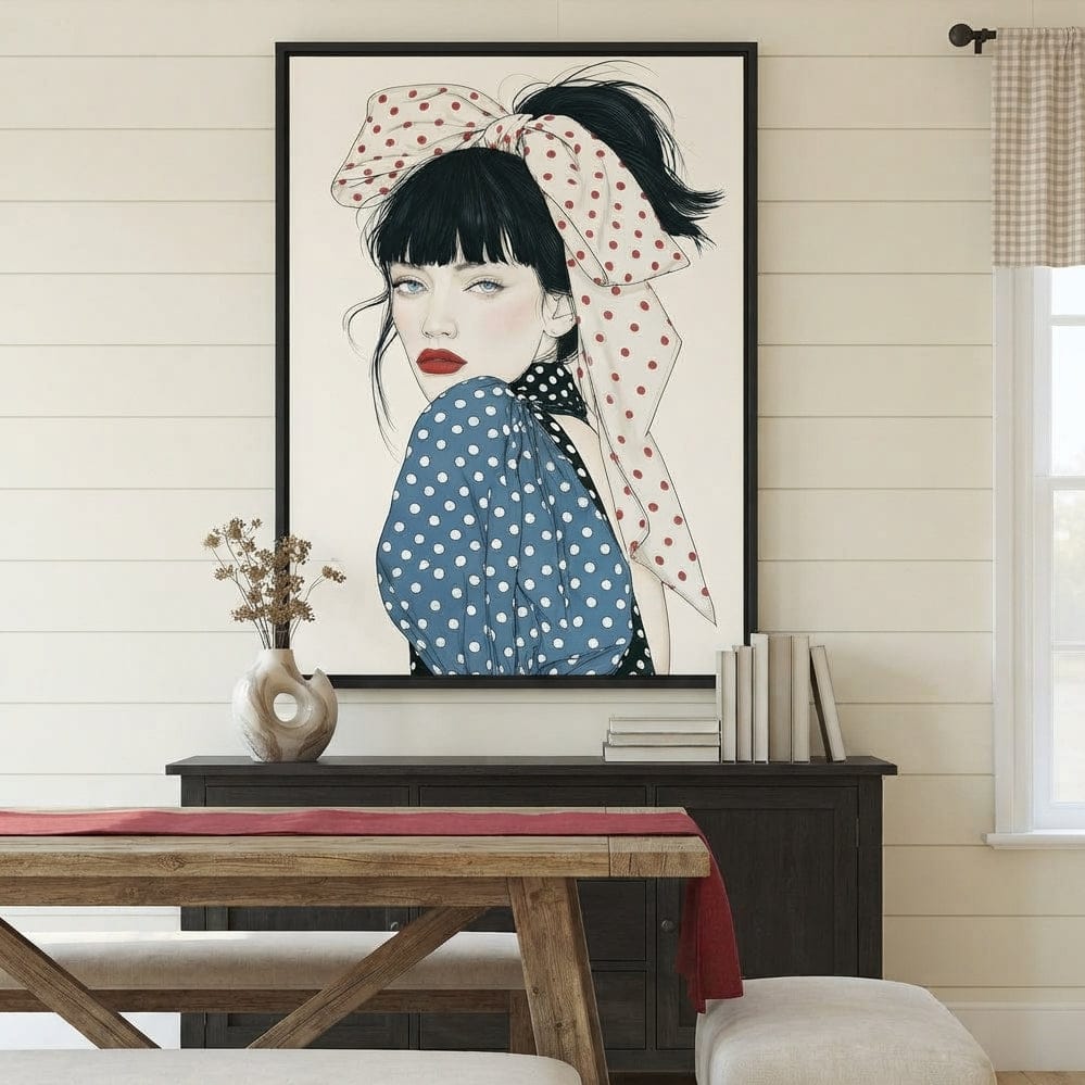 Polka Dot Afternoon Glance Canvas Wall Art