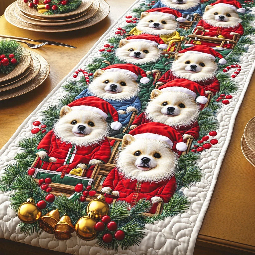 Pomeranian Glow Quilted Table Runner