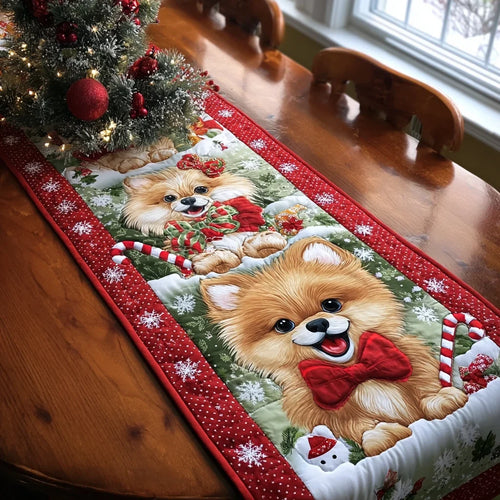 Pomeranian Glow Quilted Table Runner