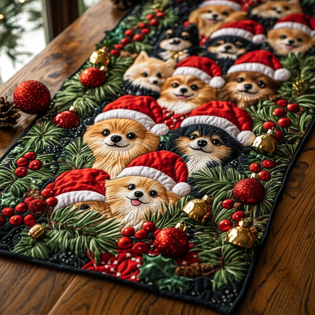 Pomeranian Joy Quilted Table Runner