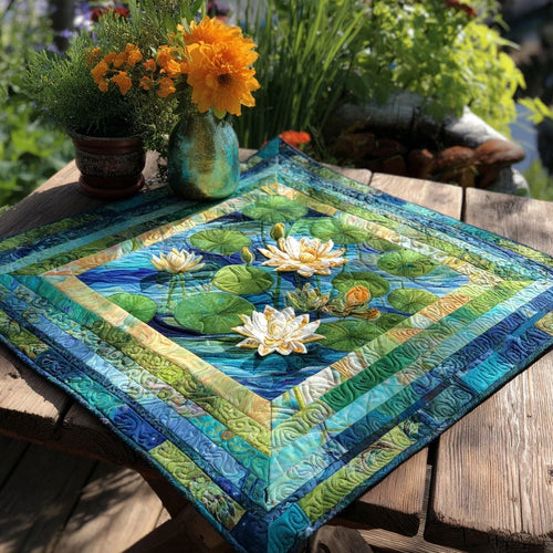 Pond Life Bliss Quilted Table Topper