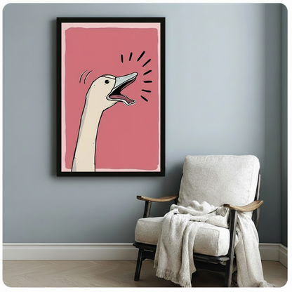 Screaming Goose Pink Pop Art Canvas Wall Art
