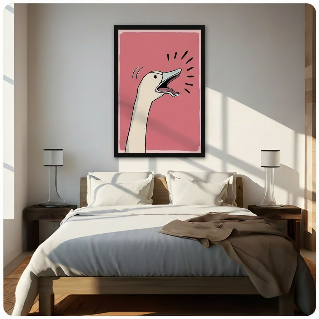 Screaming Goose Pink Pop Art Canvas Wall Art
