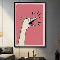 Screaming Goose Pink Pop Art Canvas Wall Art