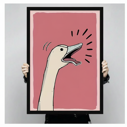 Screaming Goose Pink Pop Art Canvas Wall Art