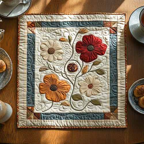 Poppy Meadow Delight Quilted Table Topper