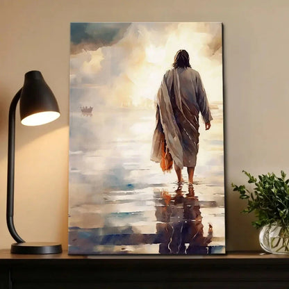 jesus walking on water wall art canvas print (view 9)
