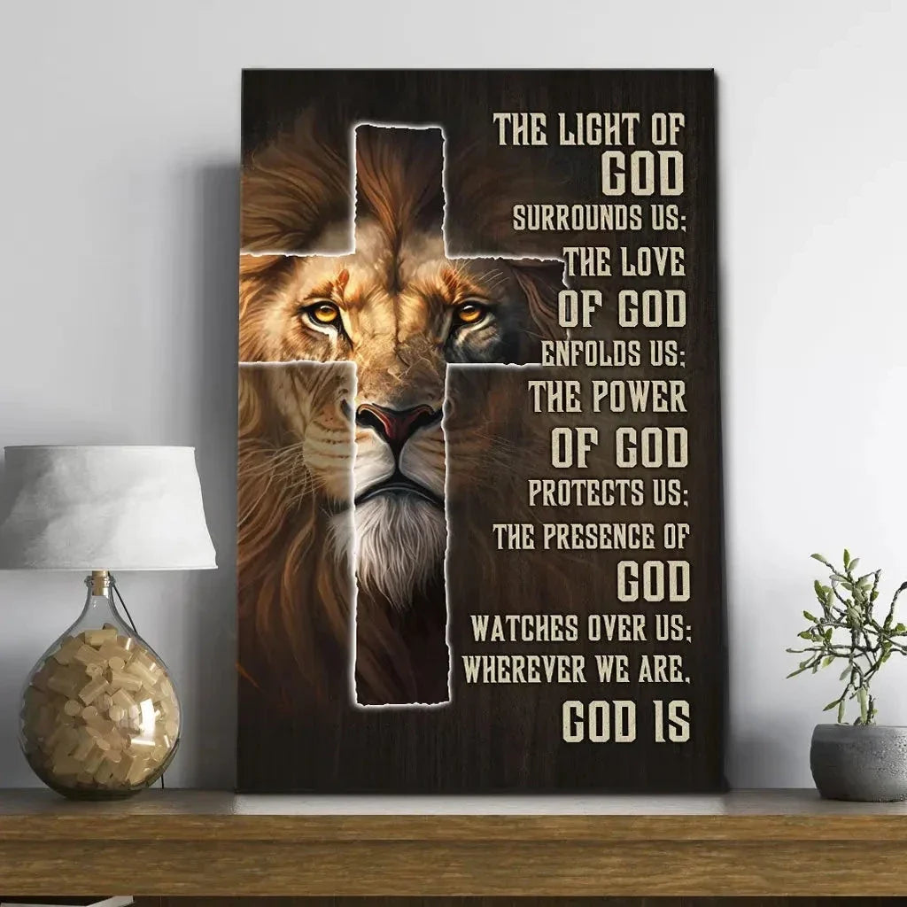 prayer for protection canvas lion of judah christian wall art (view 8)