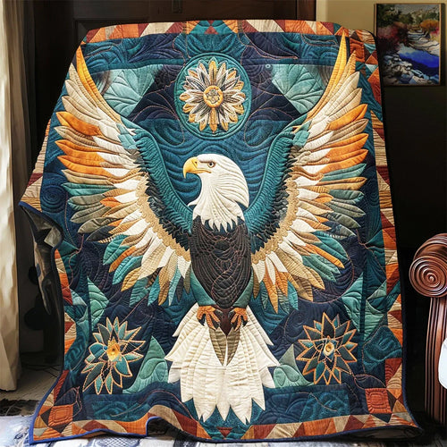 Powerful Eagle Quilt Blanket