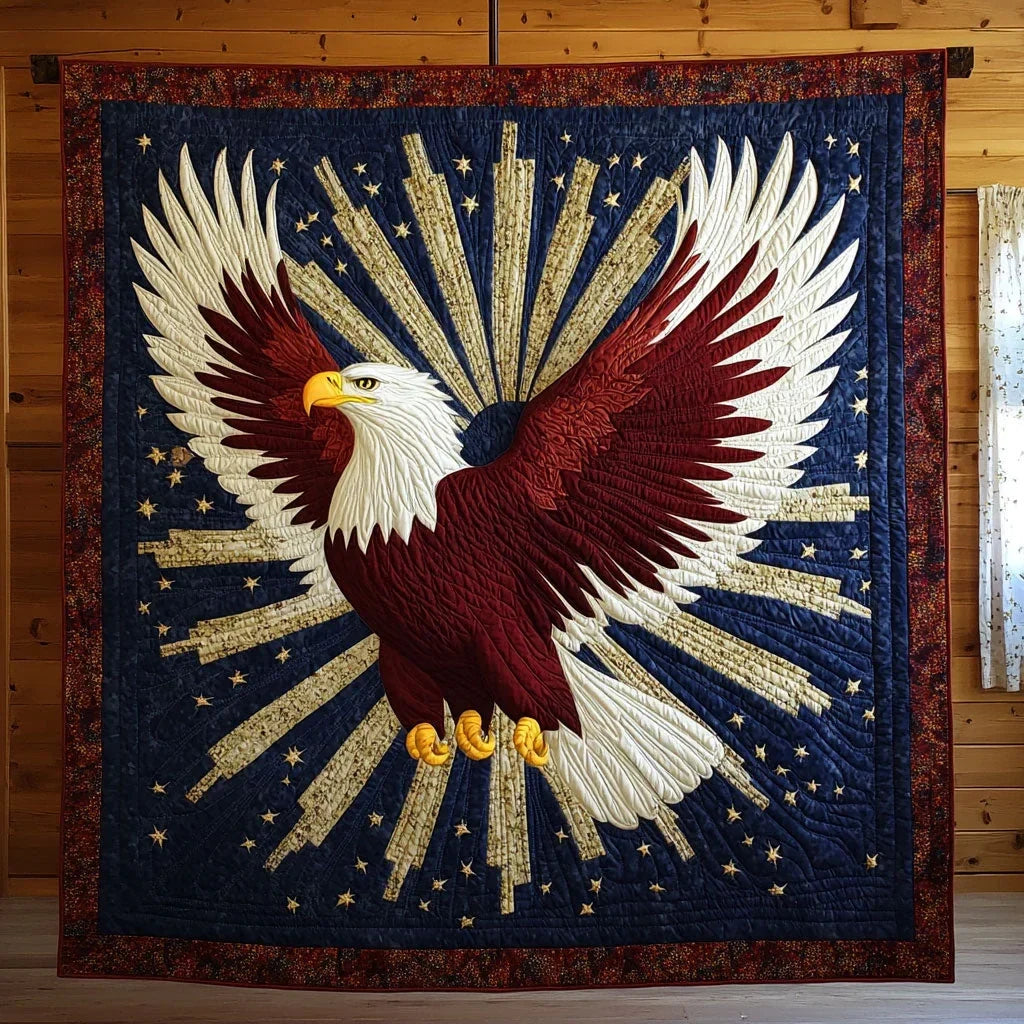 Powerful Eagle Quilt Blanket