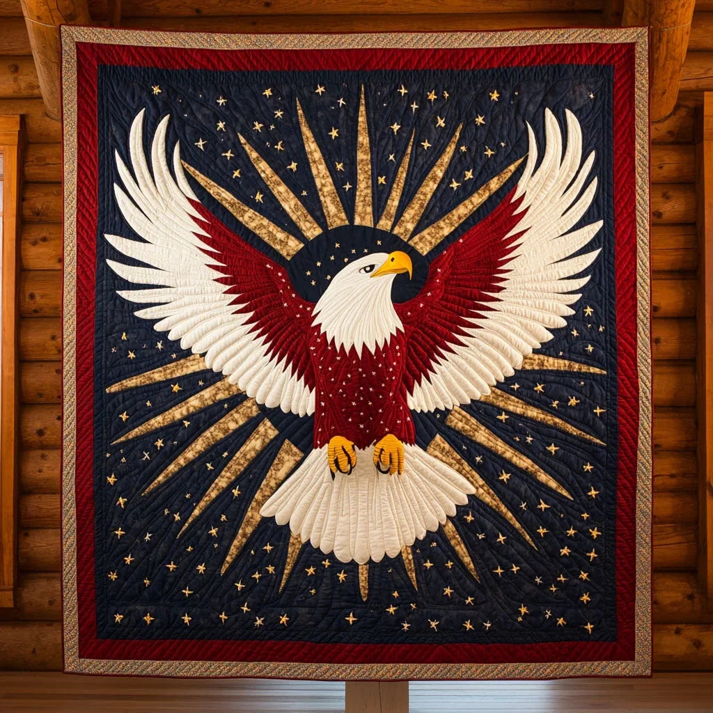 Powerful Eagle Quilt Blanket