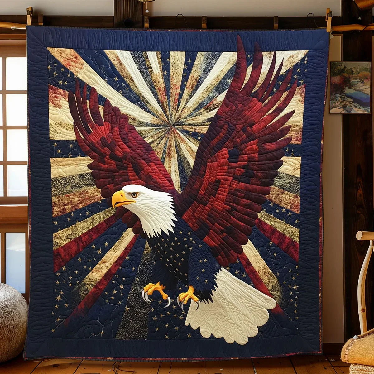 Powerful Eagle Quilt Blanket