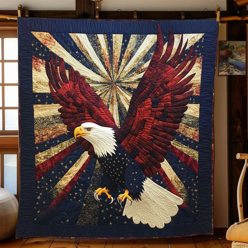 Powerful Eagle Quilt Blanket