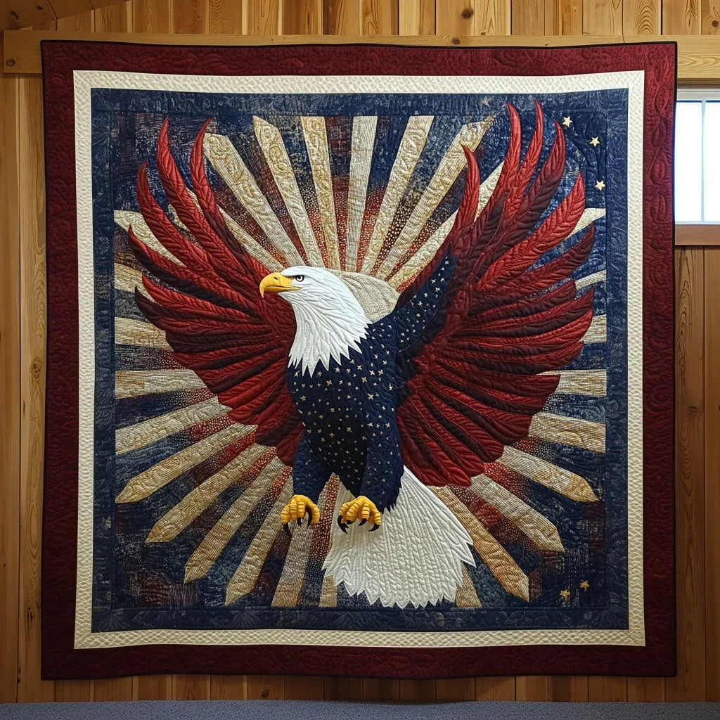 Powerful Eagle Quilt Blanket