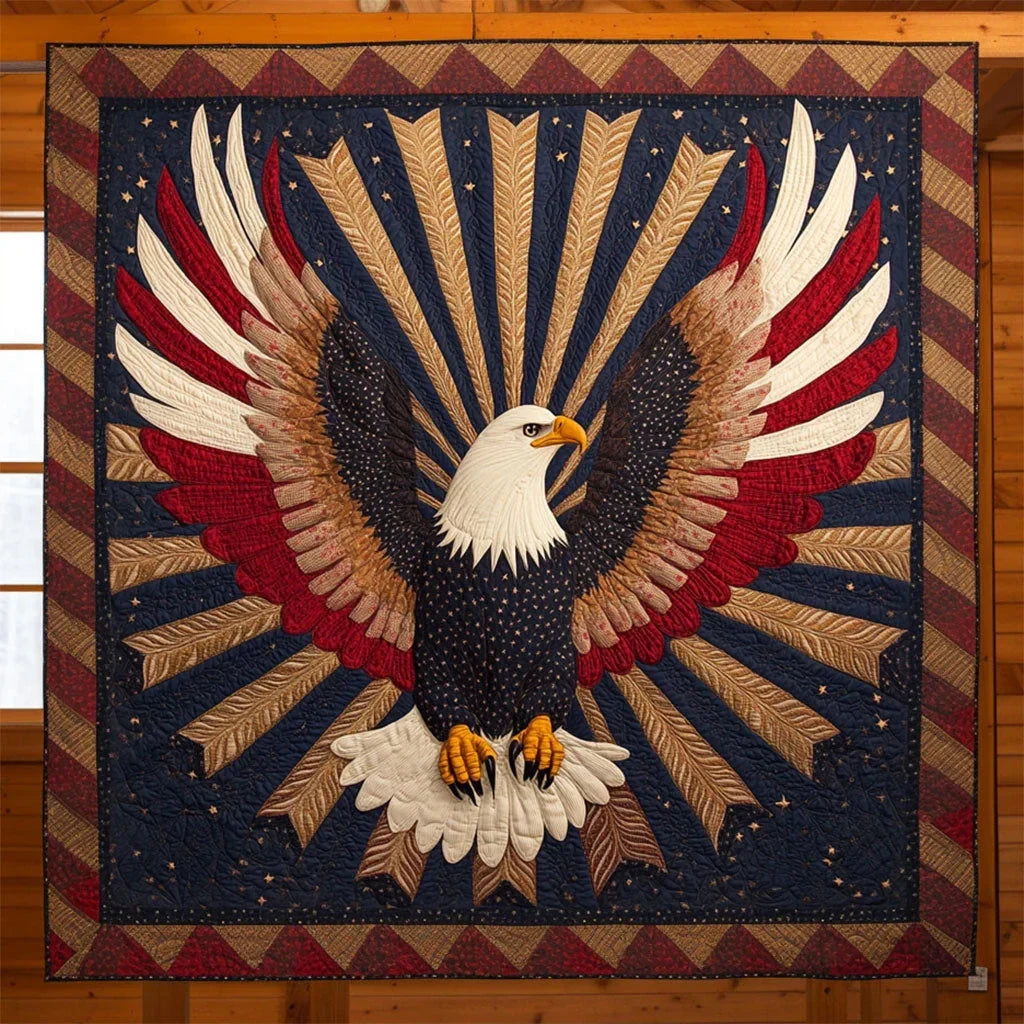 Powerful Eagle Quilt Blanket
