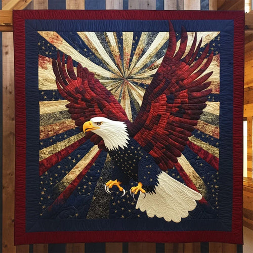 Powerful Eagle Quilt Blanket